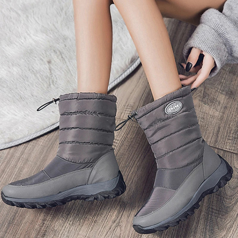 Women Boots Snow Plush Ladies Shoes Waterproof Women Shoes Zipper Boots Ladies Keep Warm Soft Botas Mujer Women's Winter Shoes