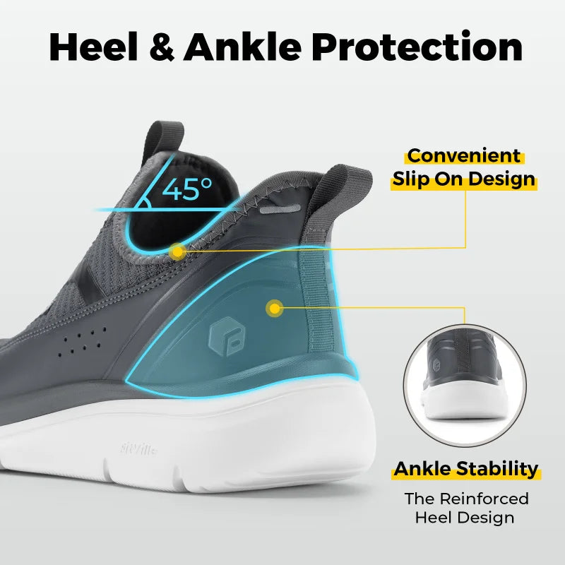 FitVille Men’s Extra Wide Slip-On Walking Shoes – Lightweight High Rebound Comfort Trainers for Everyday Wear