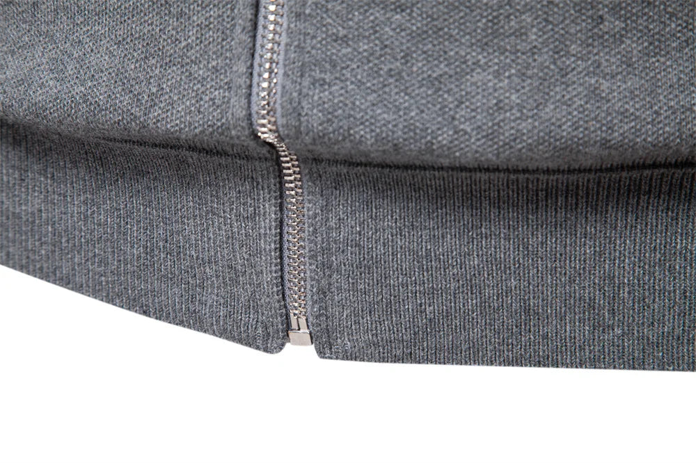 Men's Baseball Jacket 100% Cotton Solid Colour Thermal Lined Winter Warm Luxury Sports Zipper Outerwear For Male