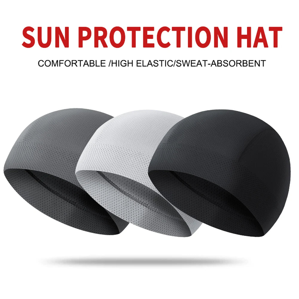 Outdoor Sports Cycling Hat Quick Drying Small Cap Motorcycle Ice Silk Breathable Hat Bike Helmet Liner Hat Running Skiing Headwe