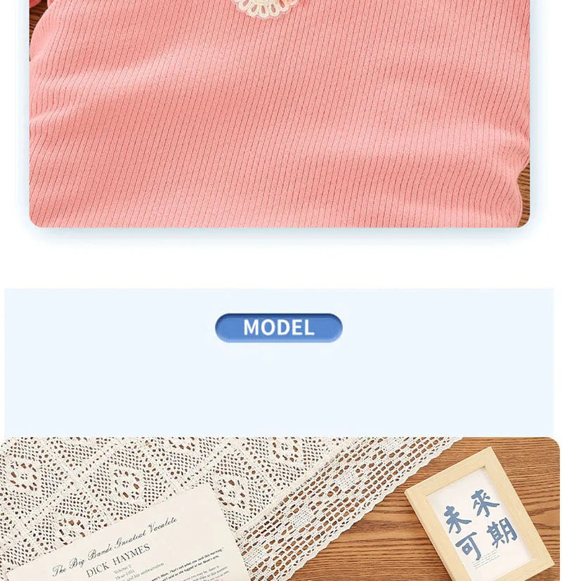 Kid's Winter Blouse 1-5Y Girls Padded Cotton Long Sleeve T-shirt Children's Thickening Warm Bottoming Shirt