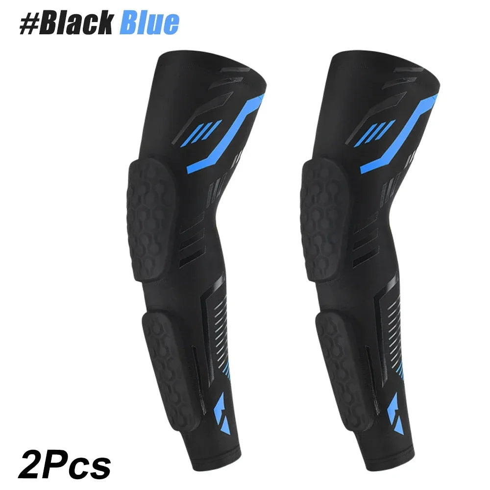 Sports Anti-Collision Padded Arm Sleeves For Protection of Elbow and Forearm During Sports - Honeycomb Pads For Men & Women