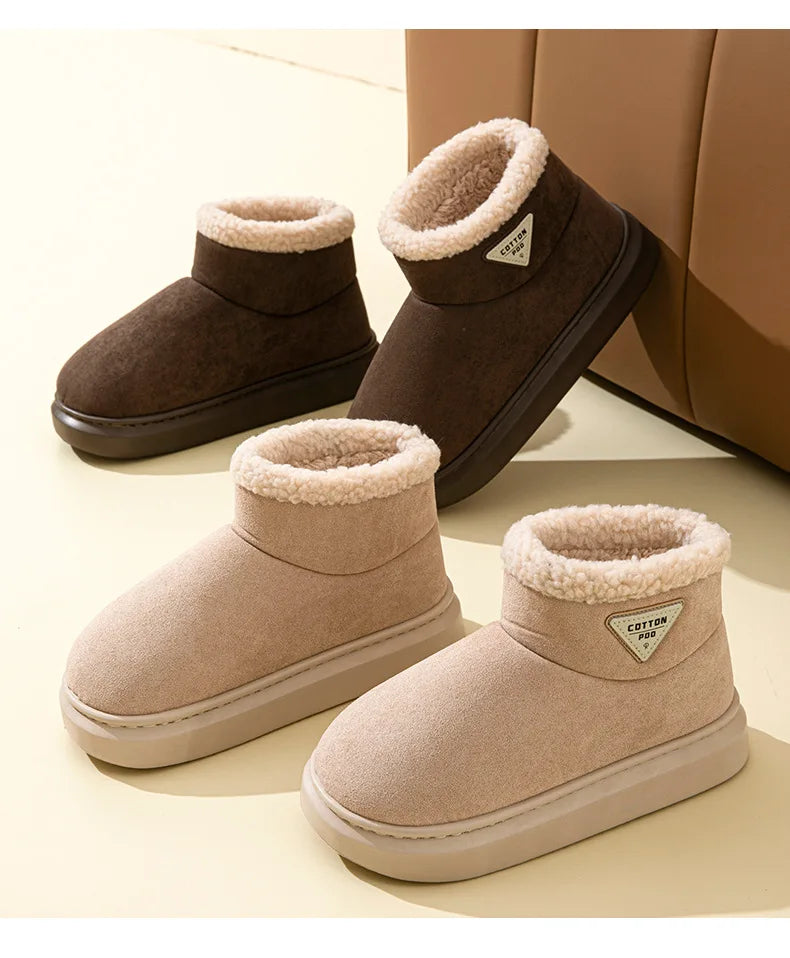 Women's Winter Warm Furry Snow Boots With Soft Plush Cosy Cotton Soft Bottom and Non-Slip Comfort Suitable For Home and Outdoor Use Ladies Shoes