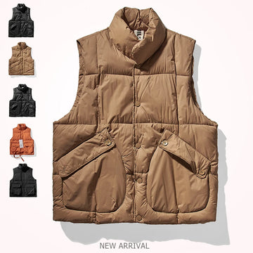 Herfst en winter Nieuw Japans retro katoenen gewatteerd cargovest Herenmode Verdikt casual multi-pocket broodjasje