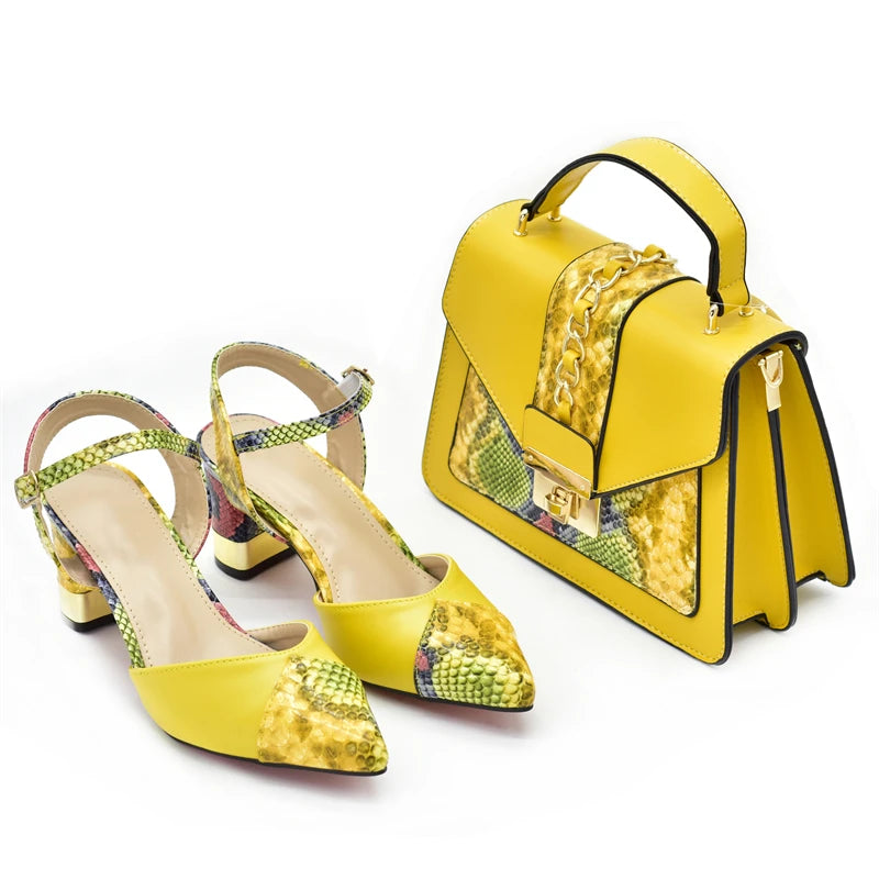 Women's Designers Italian Shoe and Bag Set for Nigerian Ladies' Luxury Party Shoes With Sexy High Heels