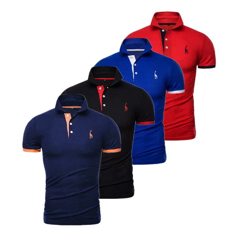 Men's 4 Pcs Embroidery Polo Shirt Casual Business Social Short Sleeve Summer Quality Slim Fit Shirts For Men