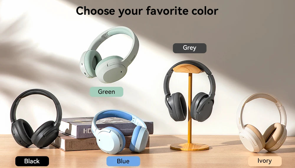 Edifier W820NB Plus Wireless Noise Cancelling Headphones 43dB ANC Hi-Res LDAC Codec 49hrs Playtime Over-Ear Bluetooth Headset