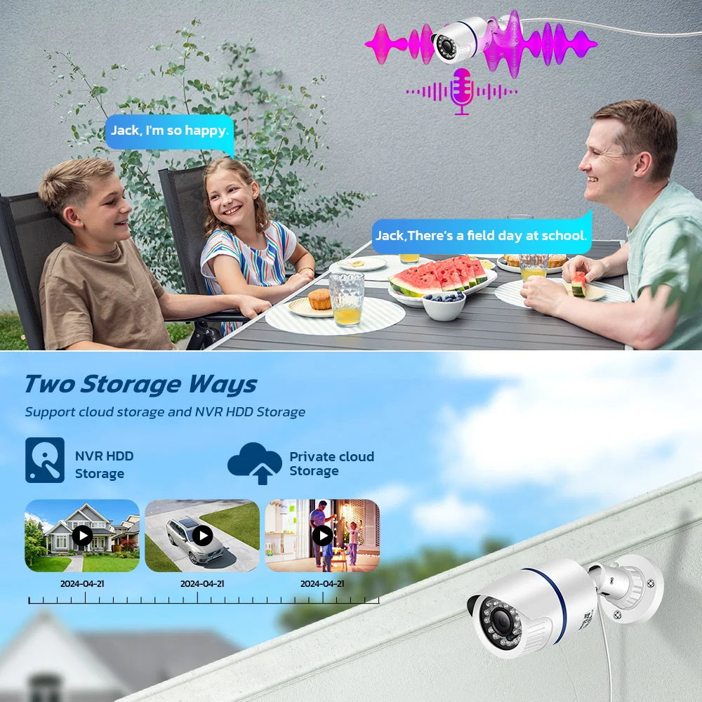 Poe Camera 48V POE/DC 12V 4MP/5MP/8MP H.265 Onvif Security Surveillance Bullet CCTV Camera Color Night Vision Outdoor IP Camera