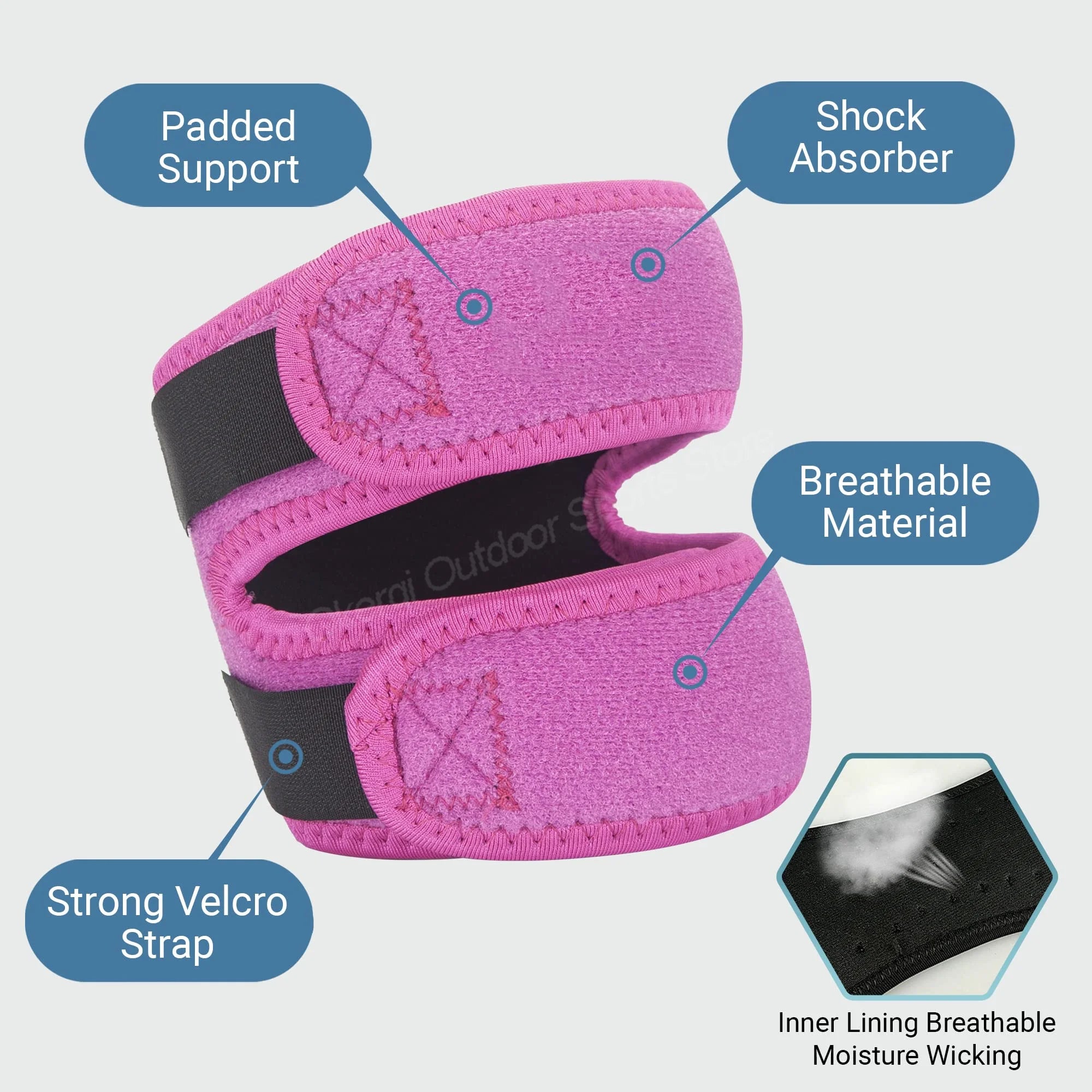 1PC EVA Patella Knee Strap, X-Pressurized Knee Support With Double Patellar Kneepad For Tendon Support Suitable For Gym
