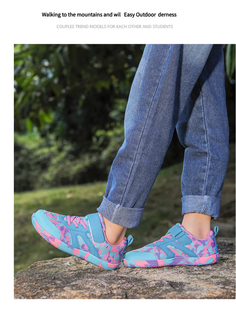 Ademende kindersportschoenen voor jongens en meisjes met brede voeten - Lichtgewicht voor hardlopen en wandelen en antislip