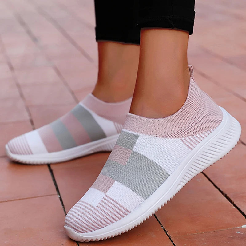 Fashion Women Sneakers Flat Shoes Woman Vulcanized Sneaker Women Slip On Sock Shoes Plus Size Women's Sneaker Zapatos De Mujer