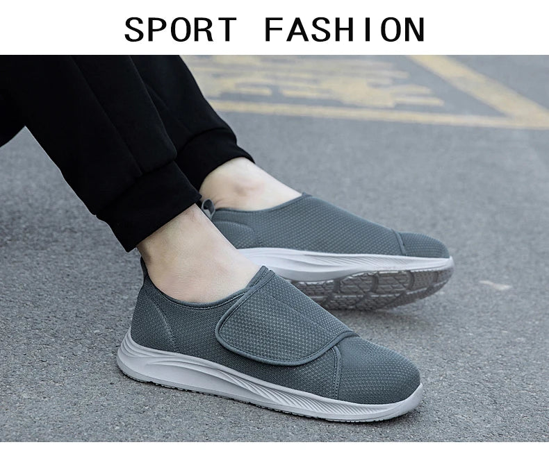 Unisex orthopedische wandelschoenen voor diabetici, voor brede voeten, gezwollen voeten, duimeversie, zacht en comfortabel