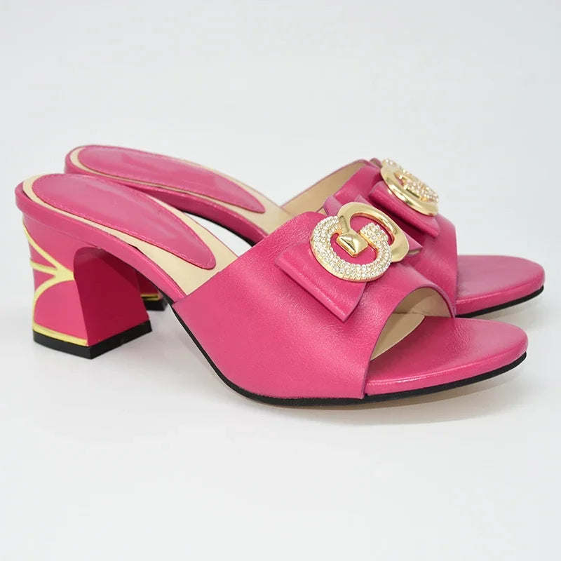 Designer Shoes Women Luxury 2025 Elegant Crystal Women Shoes Italian Women Wedding with Rhinestone Nigerian Party Wedding Pumps