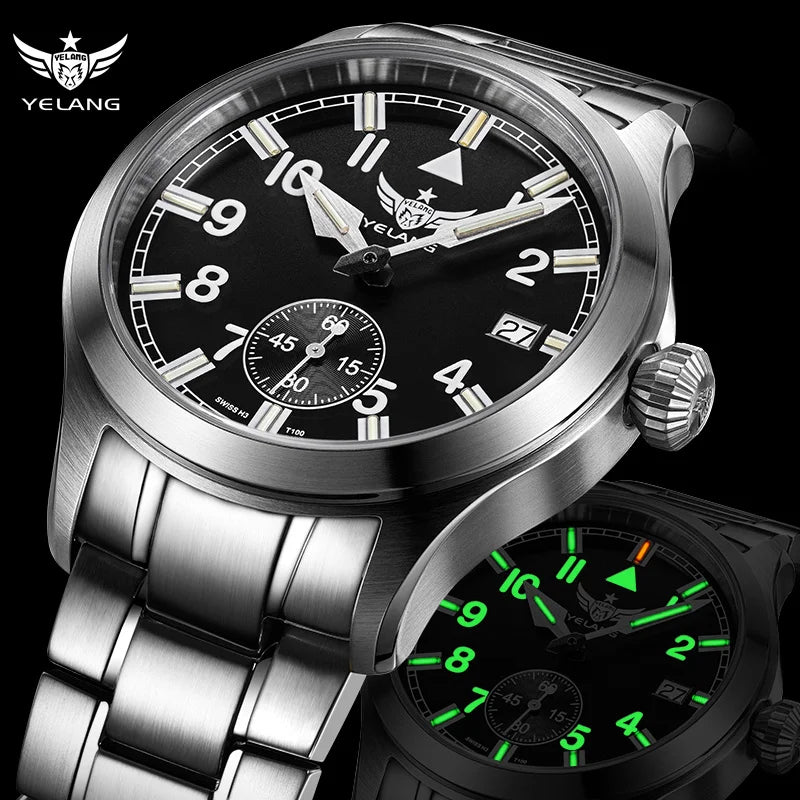 Yelang V1023 Men Watch Japanese VL58 Movement Casual Men's Quartz Watch 10ATM 100m Waterproof Luminous Sports Watch Sapphire