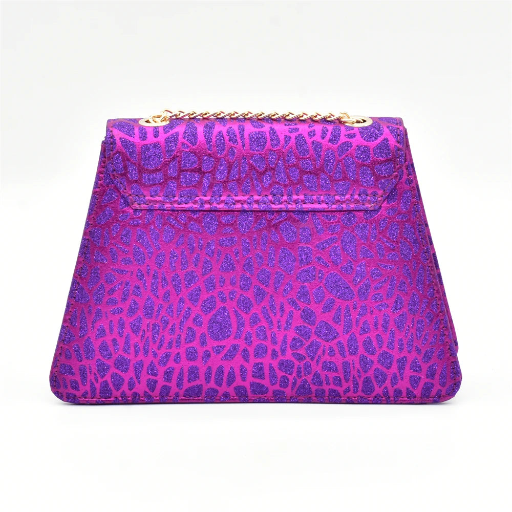 Purple Shoe and Bag Set for Party in Women Italian Shoe and Bag 2024 High Quality Elegant Heeled Shoes for Women African Pumps