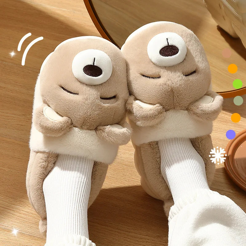 Unisex Slippers House Shoes Cartoon Children Winter Shoes Warm Anti-Slip Soft Bottom Shoes For Boys & Girls Size 36-45