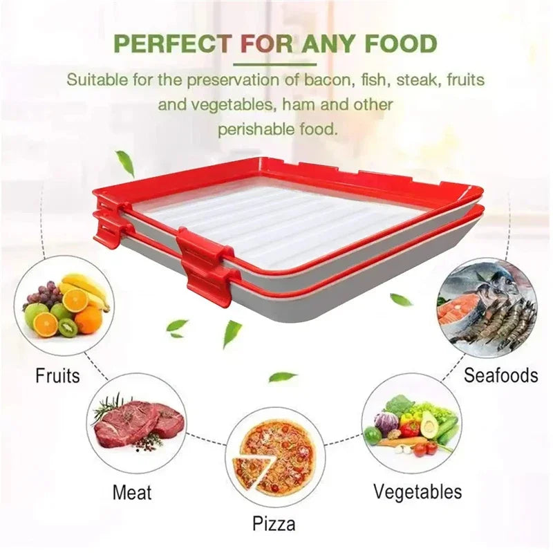 Food Preservation Tray Seafood Beef Ham Fresh Keeping Fresh Spacer Reusable Container Refrigerator Organizer Kitchen Tool