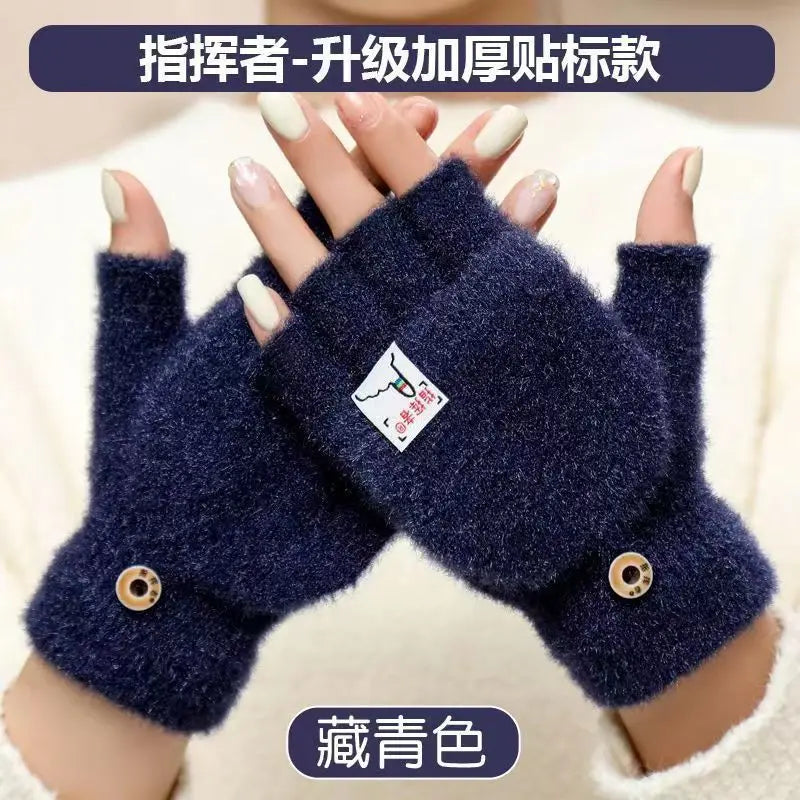 Women's Winter Gloves Cycling Motorcycle Tactical Hiking Sky Fishing Snowboard Full Finger Plush Thickened Gloves