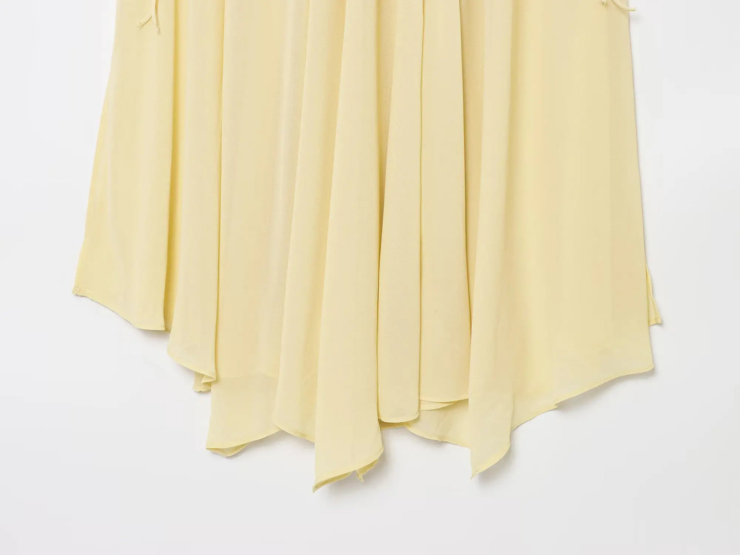 Elegant Yellow Chiffon Midi Skirt High Waist Drawstring Loose Fit Women's Summer Holiday Fashion A-Line Skirts
