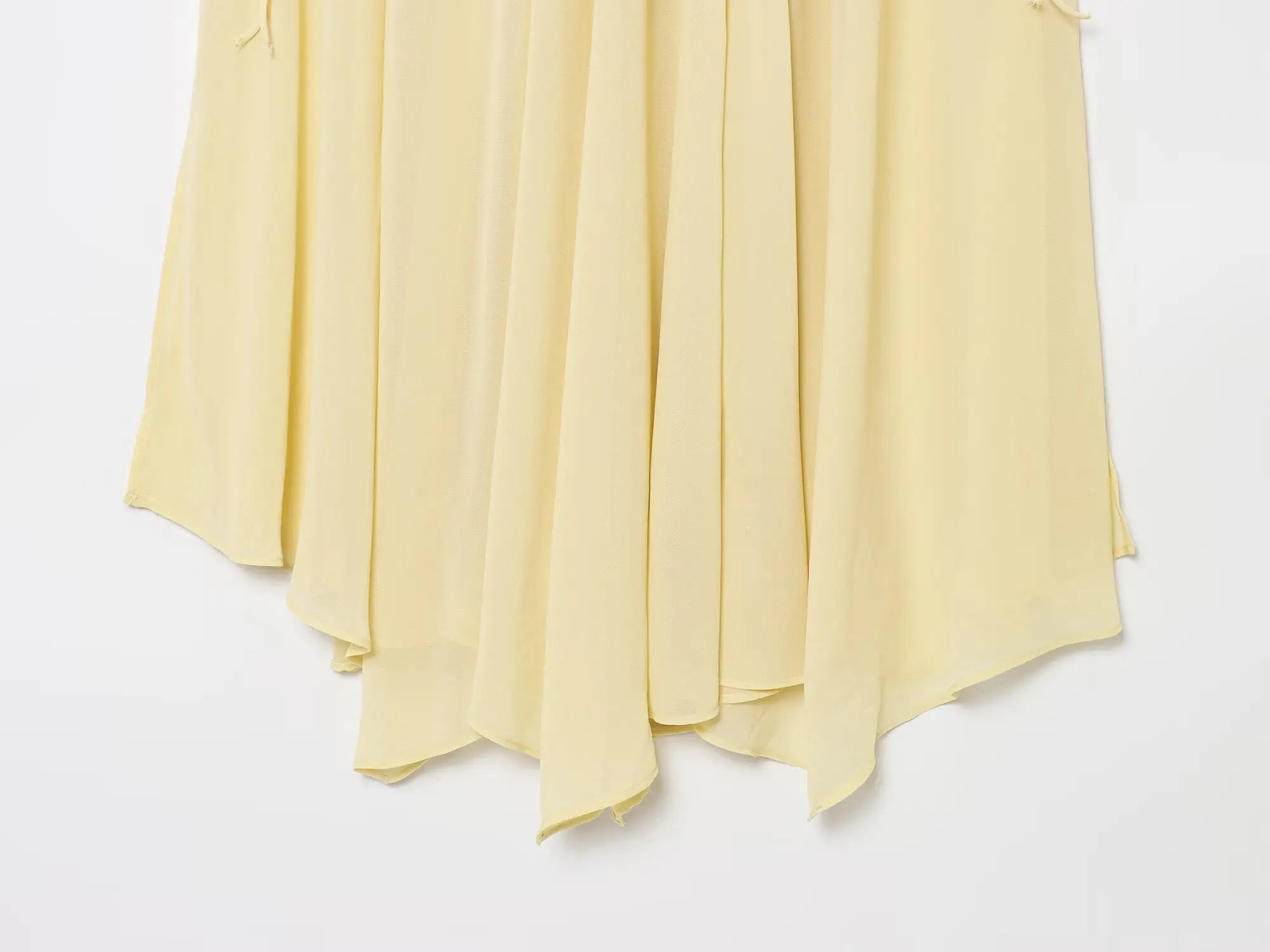 Elegant Yellow Chiffon Midi Skirt High Waist Drawstring Loose Fit Women's Summer Holiday Fashion A-Line Skirts