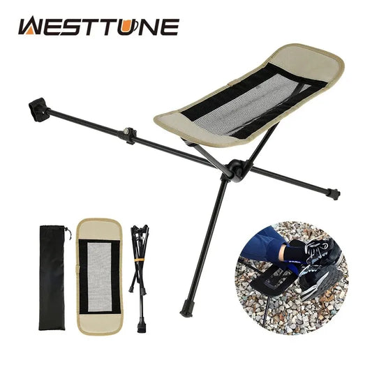 Universal Camping Chair Foot Rest Folding Attachable Footrest Lightweight Footstool for Outdoor Fishing Beach Hiking