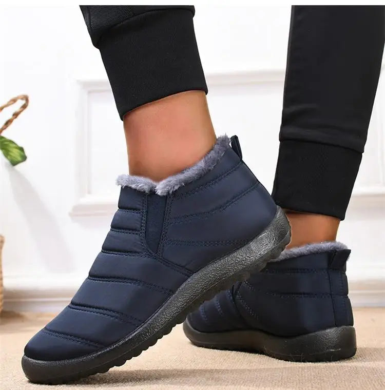 Men's Winter Waterproof Warm Fur Shoes Comfortable Sneakers Male Slip-On Shoes