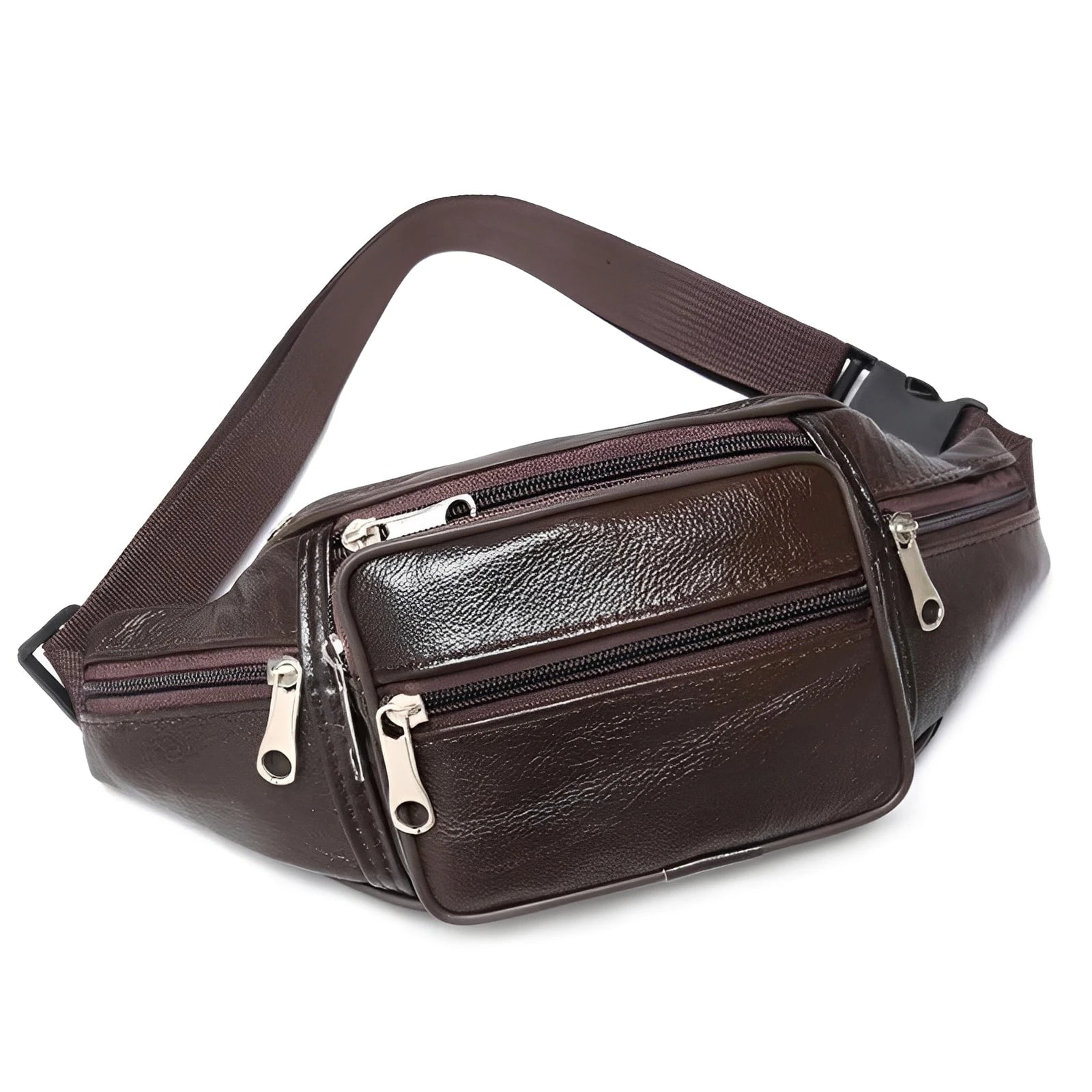 Men’s PU Leather Waist Bag – Luxury Fashion Fanny Pack & Crossbody Belt Bag for Travel & Everyday Use