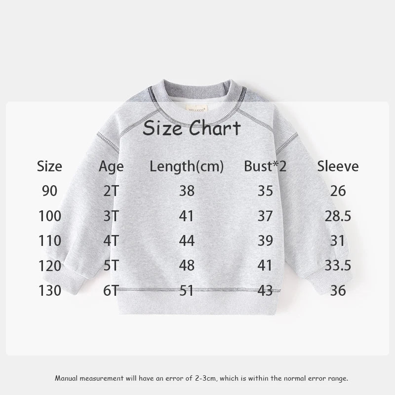 Nieuwe lente kinderhoodie meisjes schattige contrasterende kleur pullover dunne stijl kinderen losse jongens sweatshirt 2-6T unisex