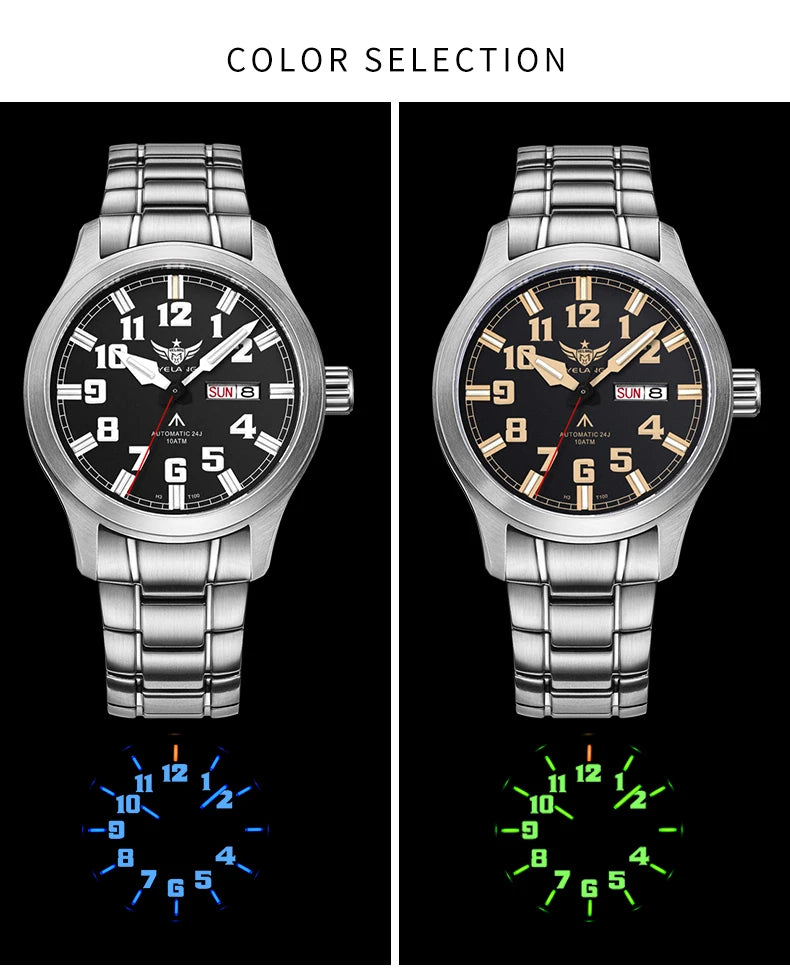 Yelang V1007 42MM Men Watch NH36 Luminous T100 Brand 100M Waterproof Mechanical Automatic Watch Sapphire Lens Reloj Business