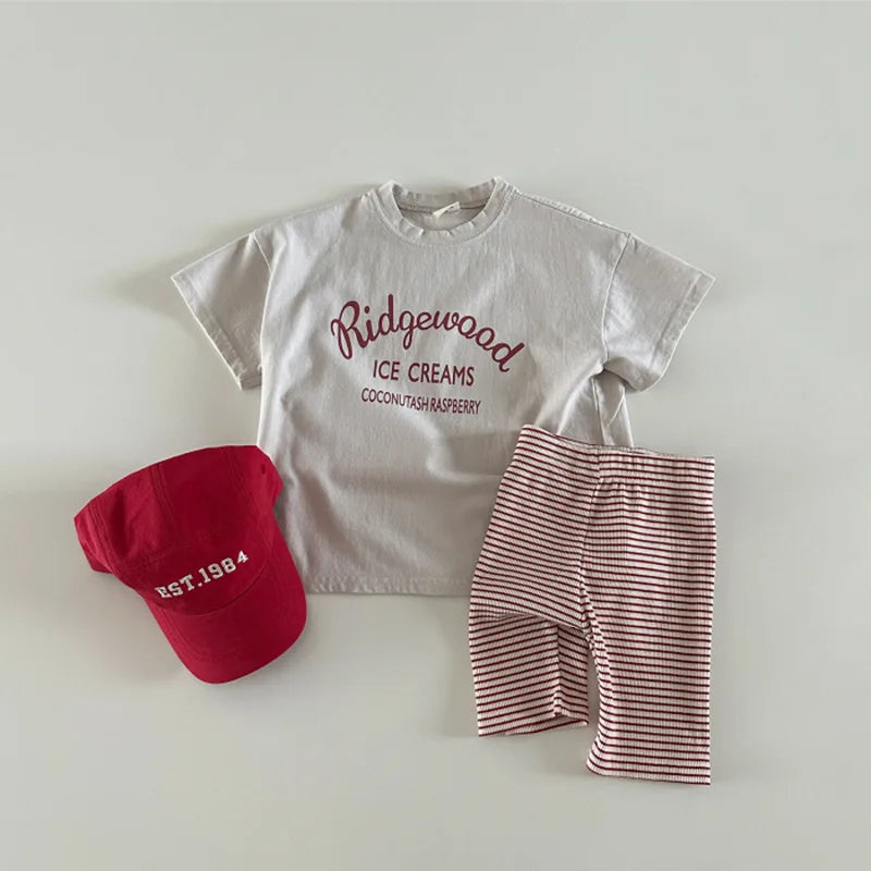 2025 Zomer Nieuwe Kinderen Katoenen Gestreepte Legging Baby Jongen Meisje Effen Elastische Shorts Peuter Veelzijdige Middelste Broek Kinderen Legging Unisex