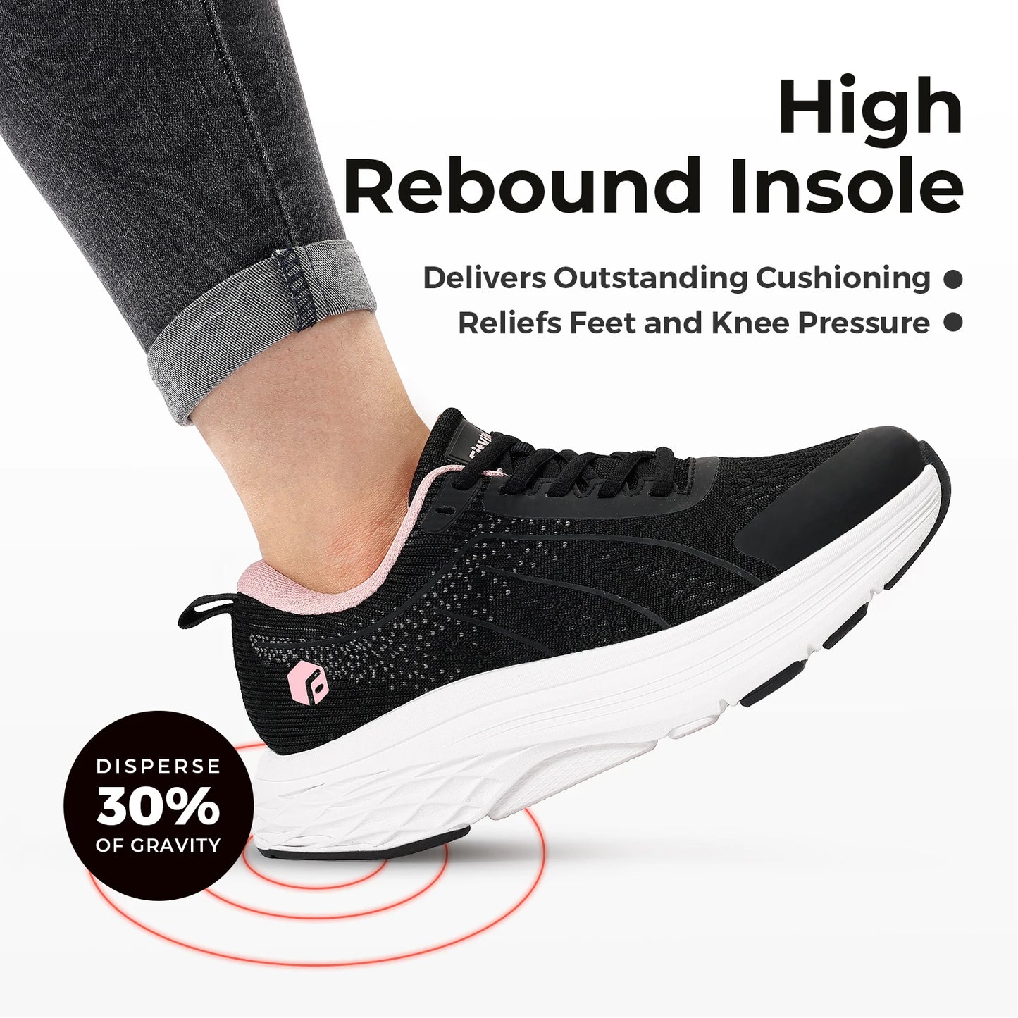 Damesschoenen met brede breedte, lichtgewicht sneakers voor dames met brede breedte voor platvoeten, verlichting van hielpijn en plantaire fasciitis
