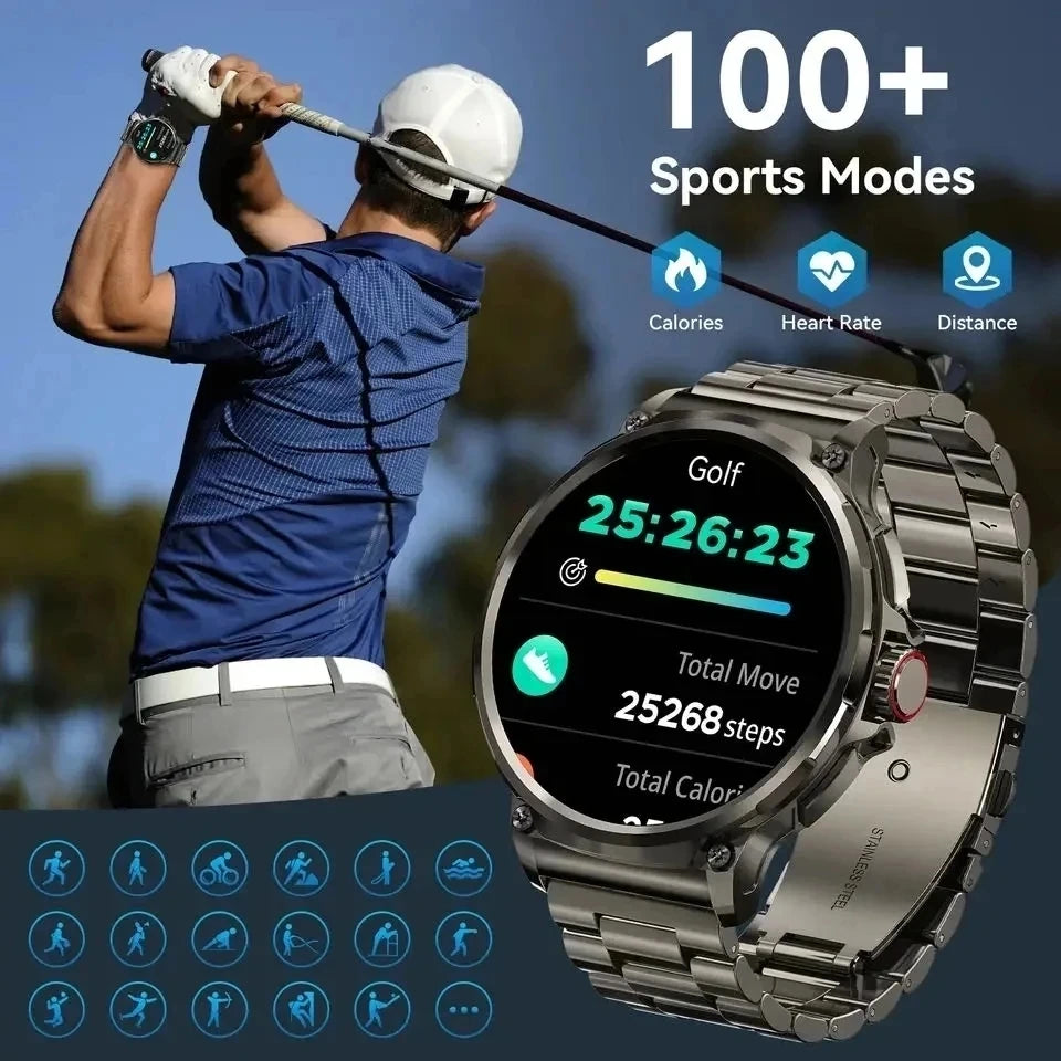 2025 GPS Track Smart Watch 1.85-Inch Ultra HD AMOLED Screen 710MAH Battery Bluetooth Call Smartwatch For Men - Compatible with HUAWEI & Xiaomi IOS