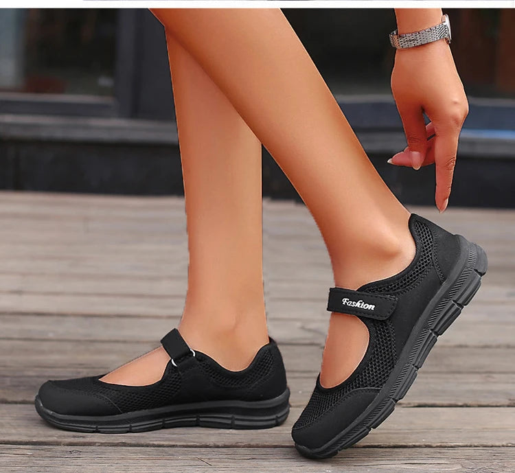 Sneakers For Women Breathable 2025 New Fashion Flat Soft Woman Vulcanize Shoes Mesh Fabric Women Shoes Female Footwear