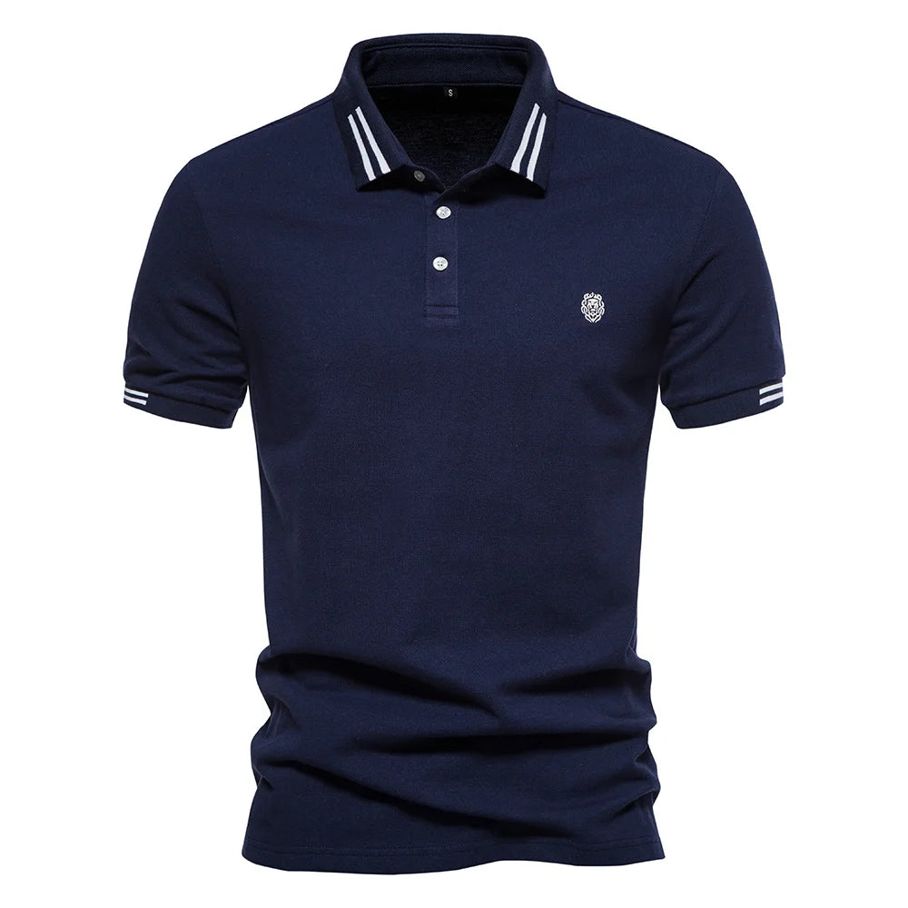 Men's Cotton Polos Solid Colour Classic Polo Shirt Men Short Sleeve Top Quality Casual, Business, & Social Polo Shirt