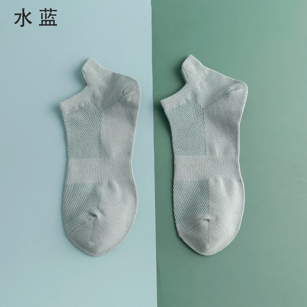 10/20 Pair Summer Men's Mesh Breathable No-Show Socks Fashion Casual Ankle Sports Cotton Socks For Men