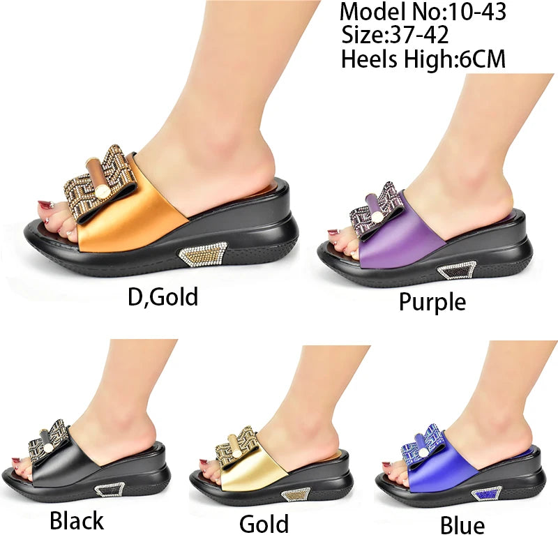 Patent Leather Rhinestone Wedding Shoes Bride Shoes for Women 2025 Designer Luxury Wedges Shoes for Women Platform Pumps