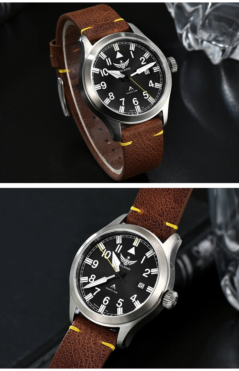 Yelang V1021 Men Quartz Watch 42mm Swiss Ronda Movement Luminous T100 100m Waterproof Men's Diving Watch 316L Stainless Sapphire