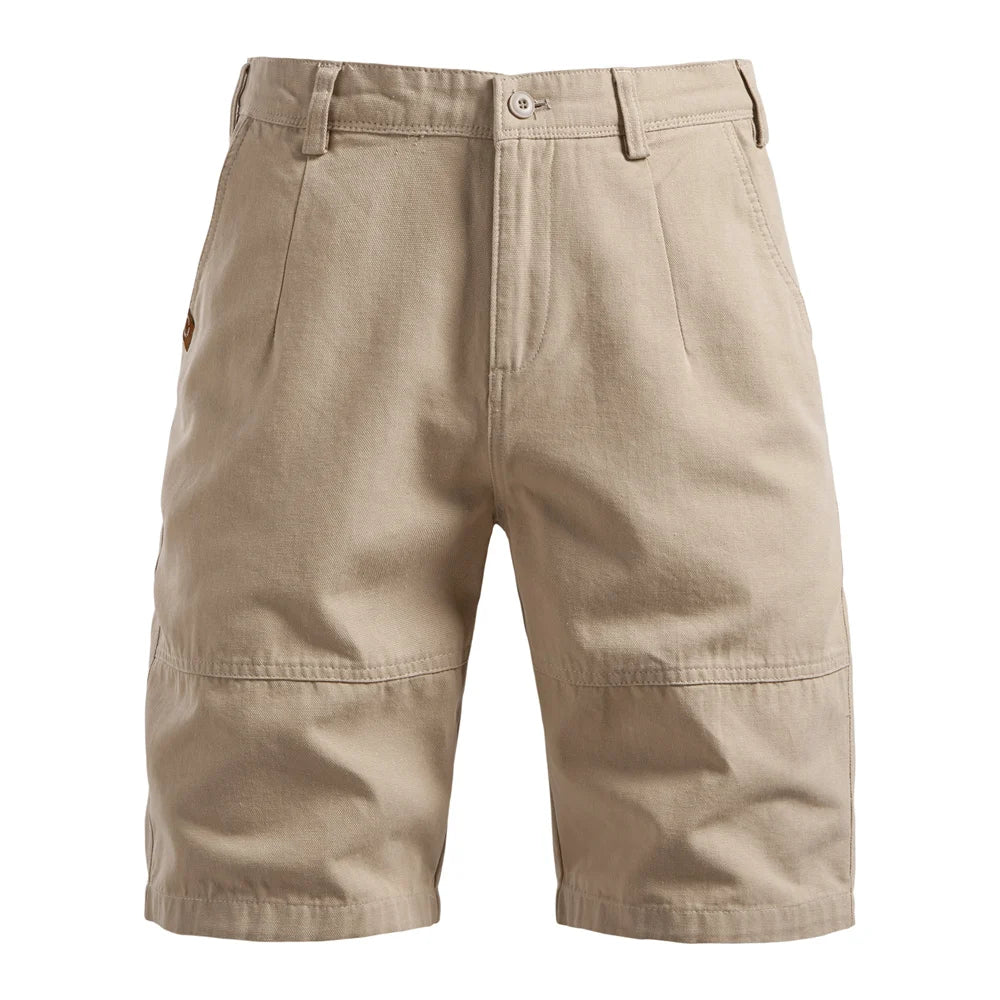2025 Men's 5-Inch Casual Shorts 100% Cotton Solid Elastic Waist Summer Comfy Beach Business Social Multi Colours