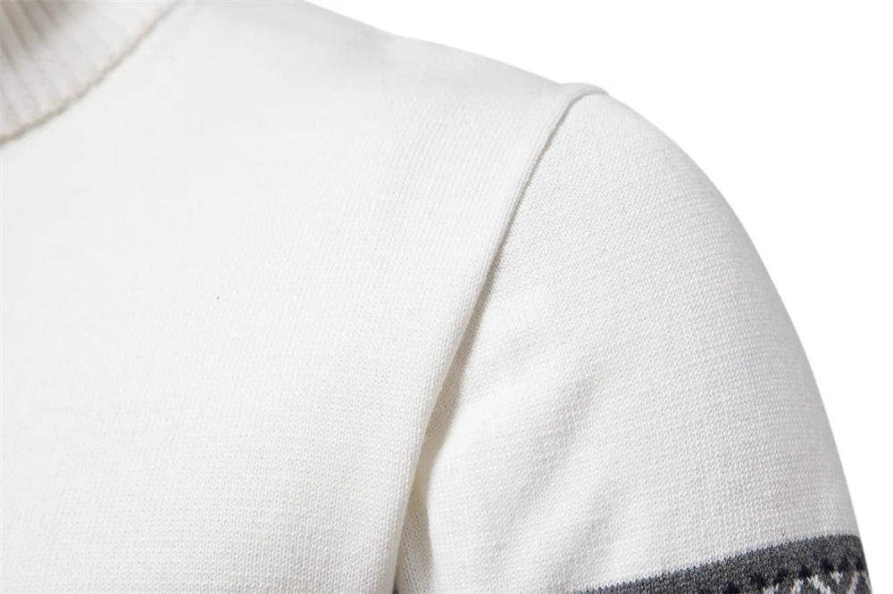 Men's Autumn High Quality Zipper Pullers Warm Winter Cotton Sweaters for Men Ethnic Patterns Casual Male Sweater