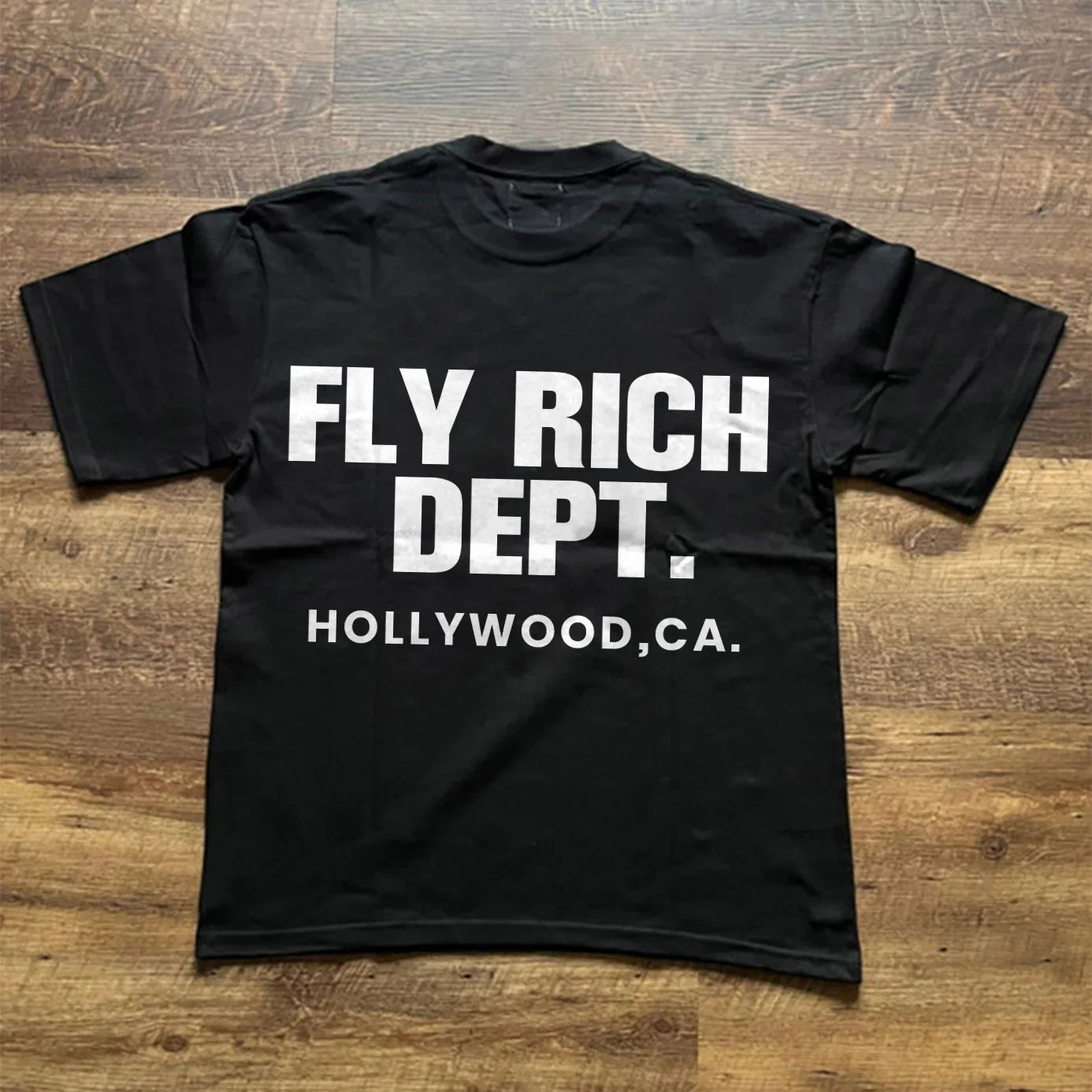 Unisex Fly Rich Graphic Print Casual 100% Cotton T-Shirt Women Y2K Summer Short Sleeve Oversize T-shirt Streetwear Tops