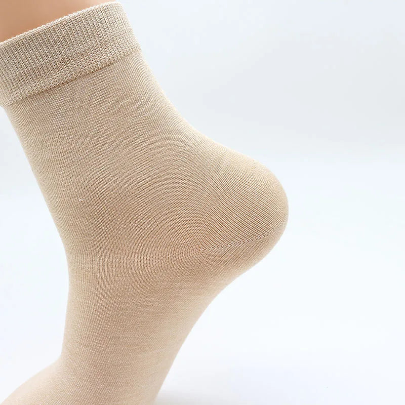 10 Pair Women's Bamboo Fibre Socks Harajuku Retro Solid Colour Casual Ladies Set Korean Style Female Socks