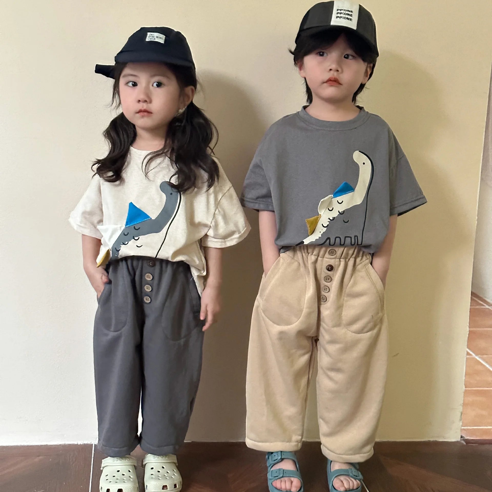 Kids Clothes Boys Dinosaur T-Shirts Summer Girls Tee Cotton Boys Half Sleeve Shirt 2-7Y Unisex