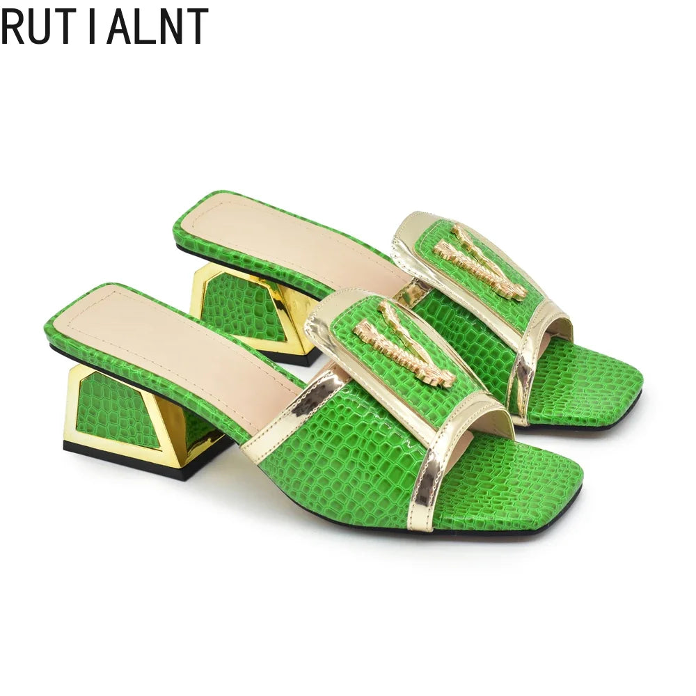 Nigerian Women Open Toe Party Pumps Designer Luxury Shoes and Sandals With High Heels for Wedding