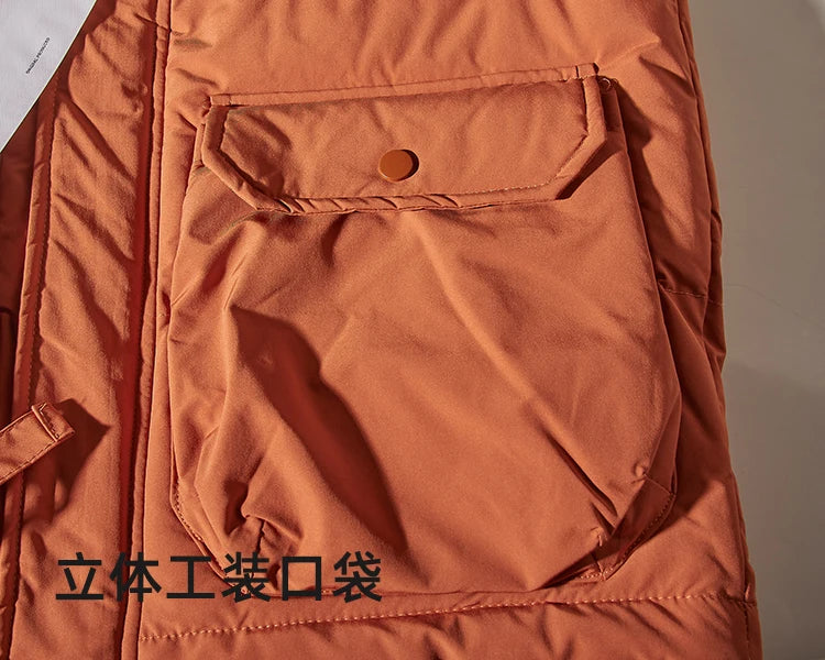Herfst en winter Nieuw Japans retro katoenen gewatteerd cargovest Herenmode Verdikt casual multi-pocket broodjasje