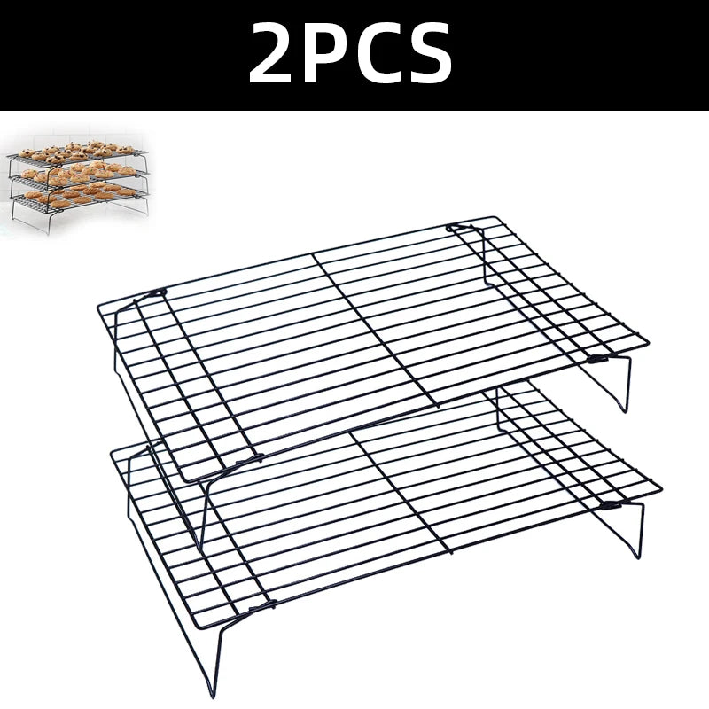 Stainless Steel Non Stick Wire Grid Baking Tray Cake Cooling Rack Oven Kitchen Pizza Bread Cookie Holder Barbecue Shelf