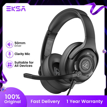 EKSA E4 Wired Headset Gamer 3.5mm Stereo Gaming Headphones with Microphone Superlight Over-ear Earphones  for PC/PS4/PS5/Xbox
