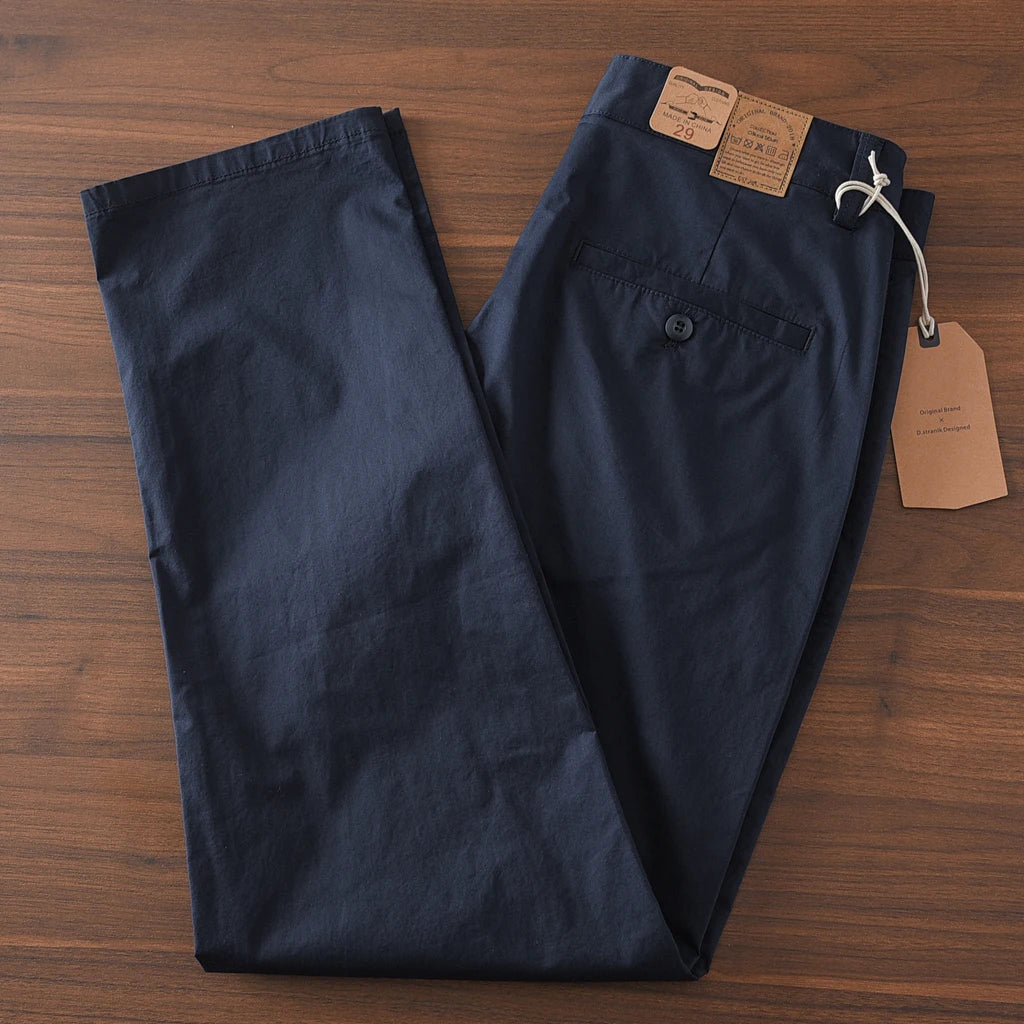 2025 Zomer Nieuwe Amerikaanse Retro Dunne Micro-Elastische Casual Broek Heren Eenvoudige 97% Katoenen Slim CHINO Business Rechte Broek