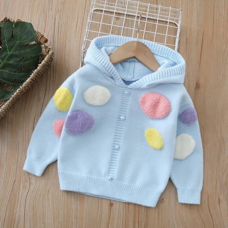 Autumn Kids Sweater for Girls Cute Colour Balloon Knitted Pullover Loose Children's Clothing Sweet Style 2-6T Girls