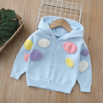 Autumn Kids Sweater for Girls Cute Colour Balloon Knitted Pullover Loose Children's Clothing Sweet Style 2-6T Girls