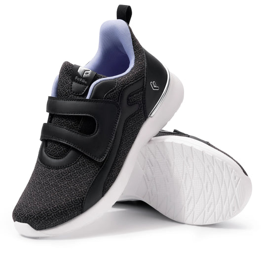 Dames sneakers met brede wandelschoenen, lichtgewicht, ademend en verstelbaar voor dikke voeten met ondersteuning van de voetboog